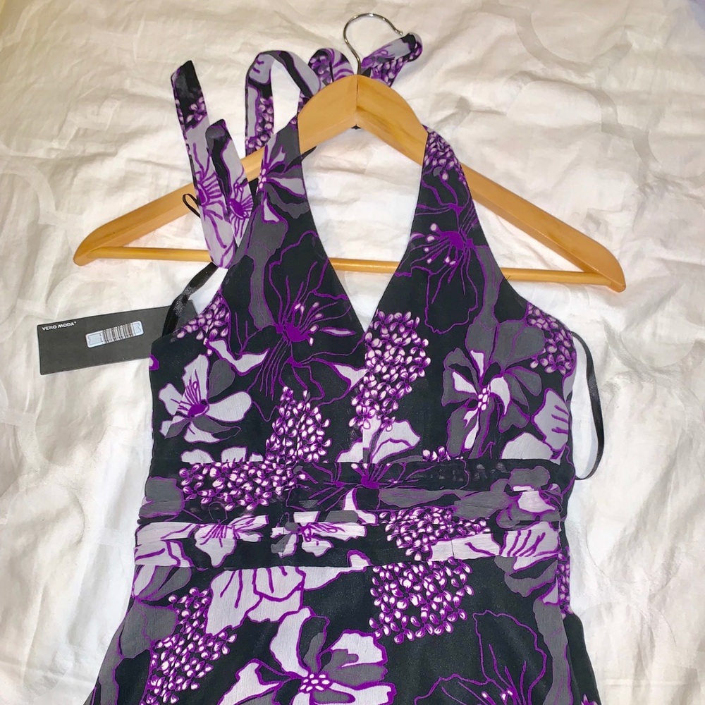 Vero Moda Halter tie floral maxi dress
